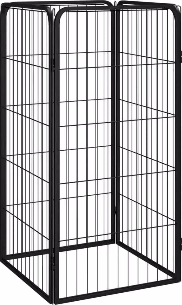 The Living Store Box per cani 4 pezzi nero 50x100cm acciaio verniciato a polvere