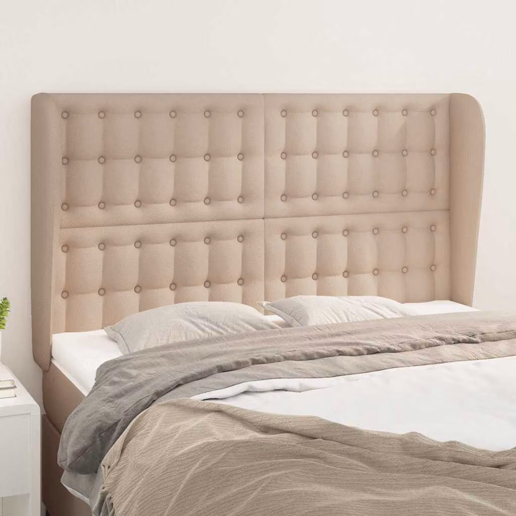 Testiera ad Orecchio vidaXL in Similpelle Beige/Marrone L: 147 cm, P: 23 cm, H: 118-128 cm
