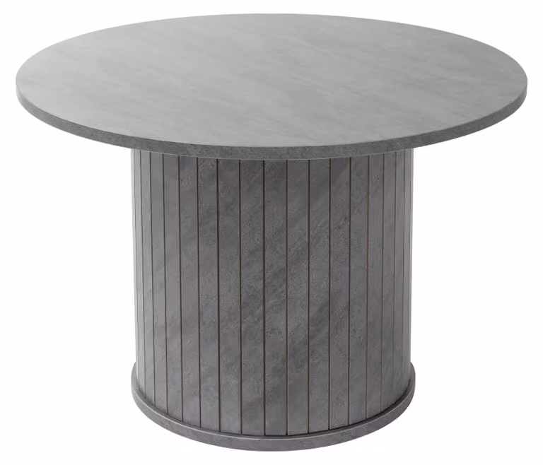 Tavolino rotondo da salotto, diametro 60 cm, aspetto cemento, grigio