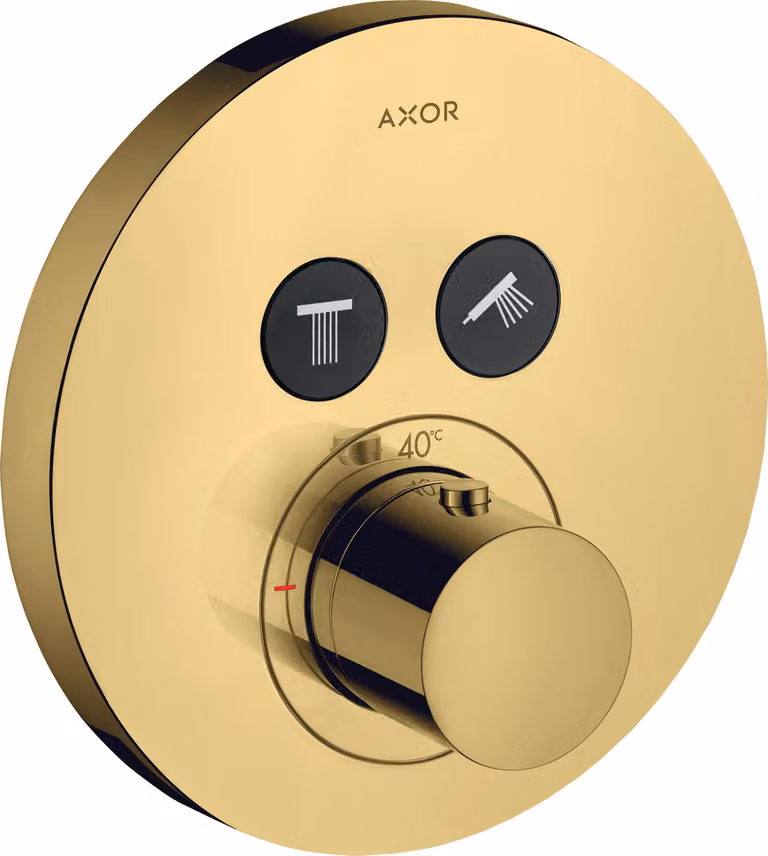 hansgrohe AXOR Starck ShowerSelect Thermostat rond à encastrer pour 2 consommateurs, 36723990, 36723990
