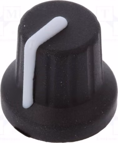 2 manopole rotative in gomma, marca Kuntoff, per albero di diametro 6 mm con indicatore, dimensioni 16x15,1 mm, modello FC72606S