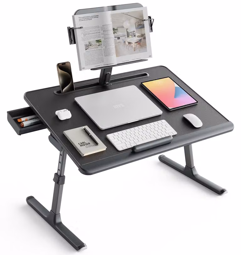 Omgoods - Tavolino regolabile per laptop, extra grande, ideale per l'uso a letto