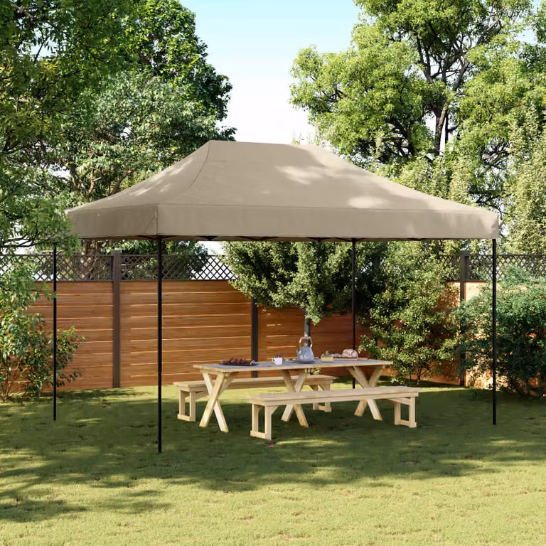 Tenda Party vidaXL in tessuto Oxford beige e grigio, L/P/H: 279 x 410 x 315 cm
