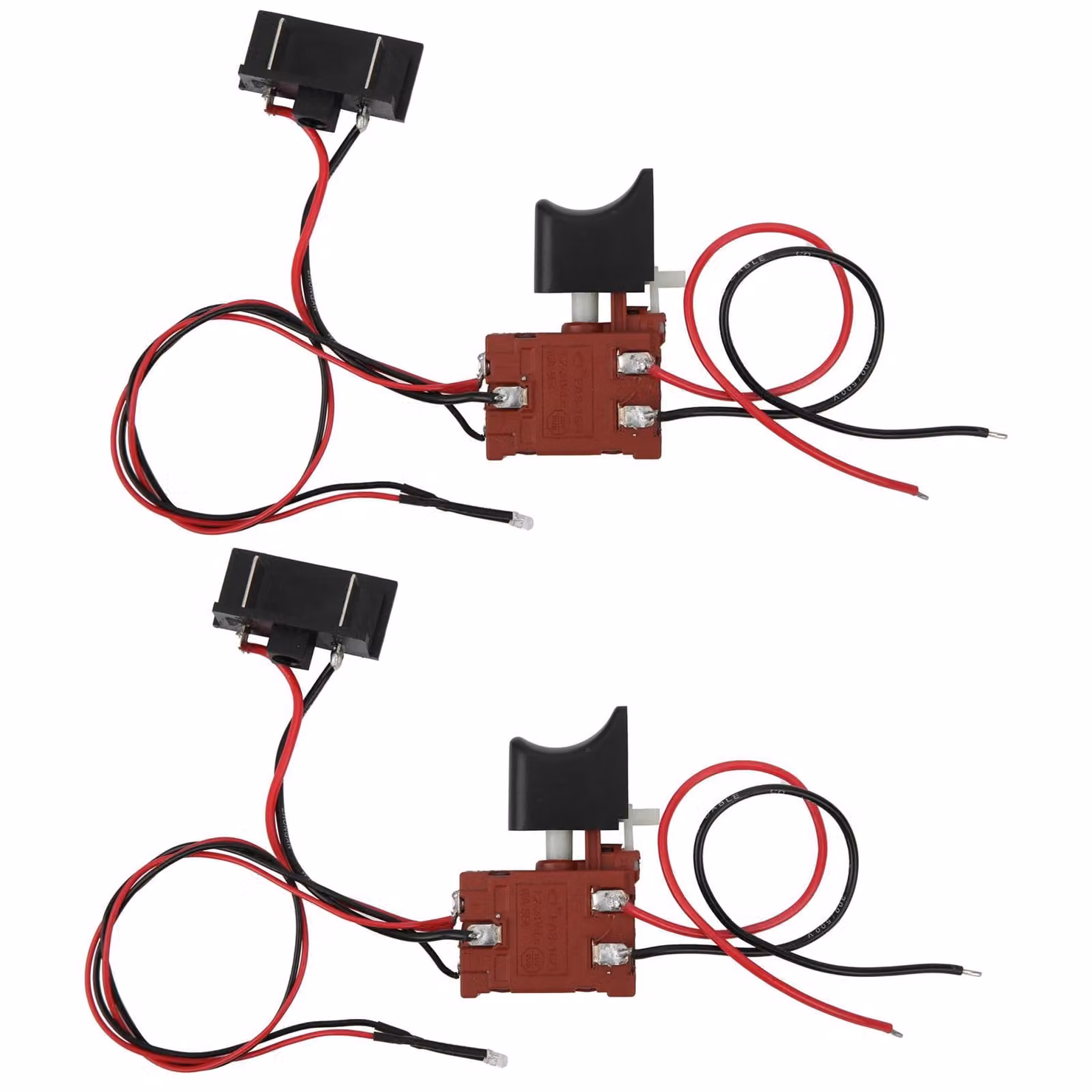 2 pezzi interruttore per sega interruttore di controllo della velocità interruttore di regolazione della velocità continua interruttore di attivazione con luce