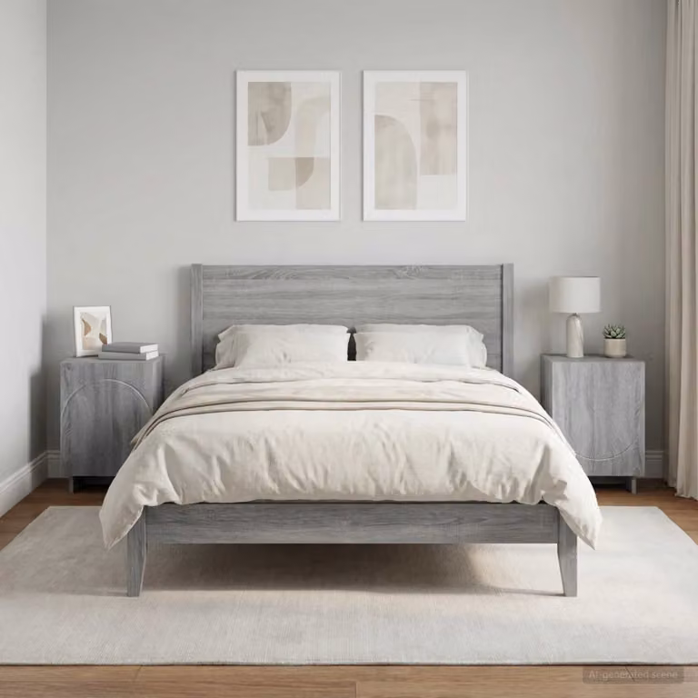Set di 2 comodini moderni vidaXL in colore grigio, L: 33,5 cm, P: 34,5 cm, H: 50 cm