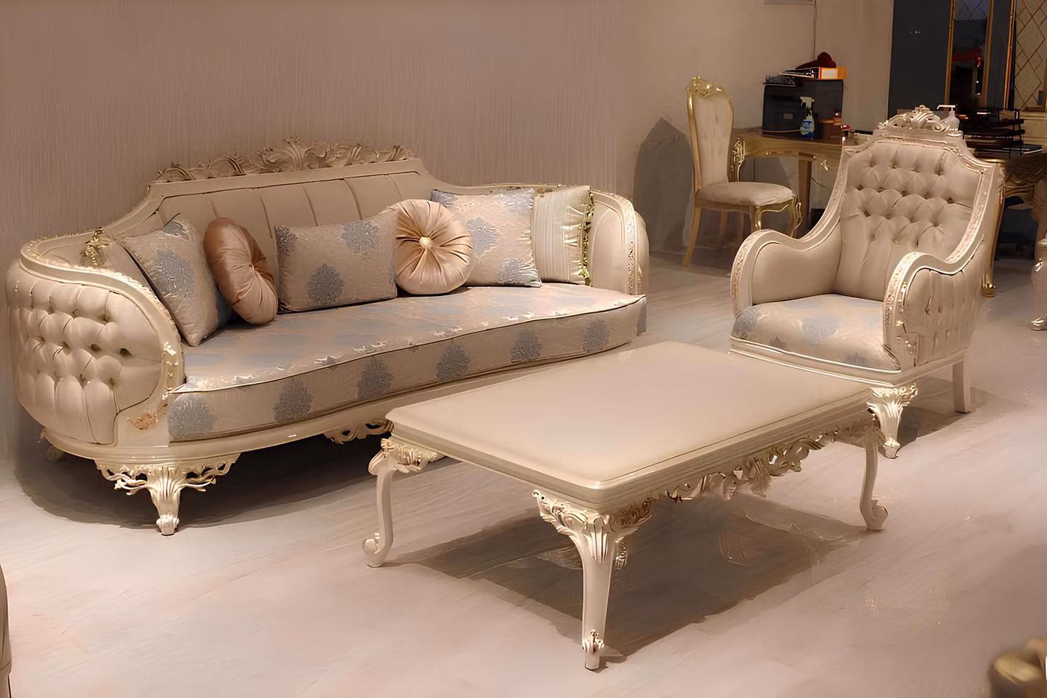 Stilvolles Luxuriösen 3-Sitzer Sofa Wohnzimmer Sessel Edlem Möbel