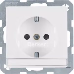 Presa SCHUKO Berker 41496089 con campo di etichettatura, bianco polare, completa di Berker Q.1/Q.3