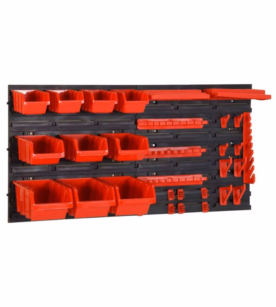 Set da Officina 35 pz Rosso e Nero 77x39 cm in Polipropilene