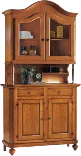 Cristalliera napoletana Mobili 2G con 2 ante in legno color noce L: 104 cm, P: 43 cm, H: 215 cm – 3