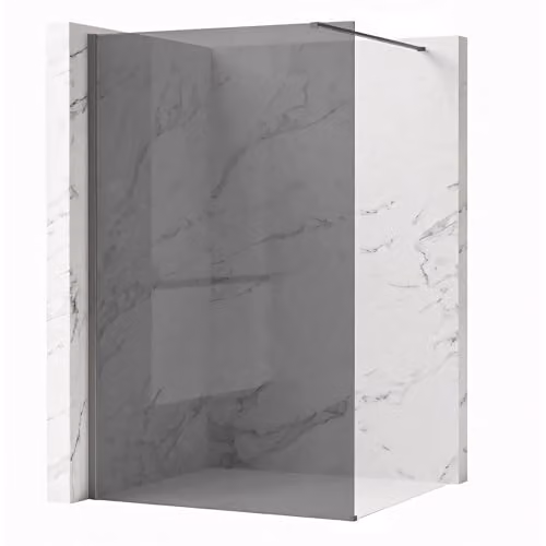 Rea - Parete Doccia Flexi, Titanium 110, Walk-In Senza Piatto Doccia, Vetro Di Sicurezza Temperato Grigio 8mm, 120 X 110 X 195 cm