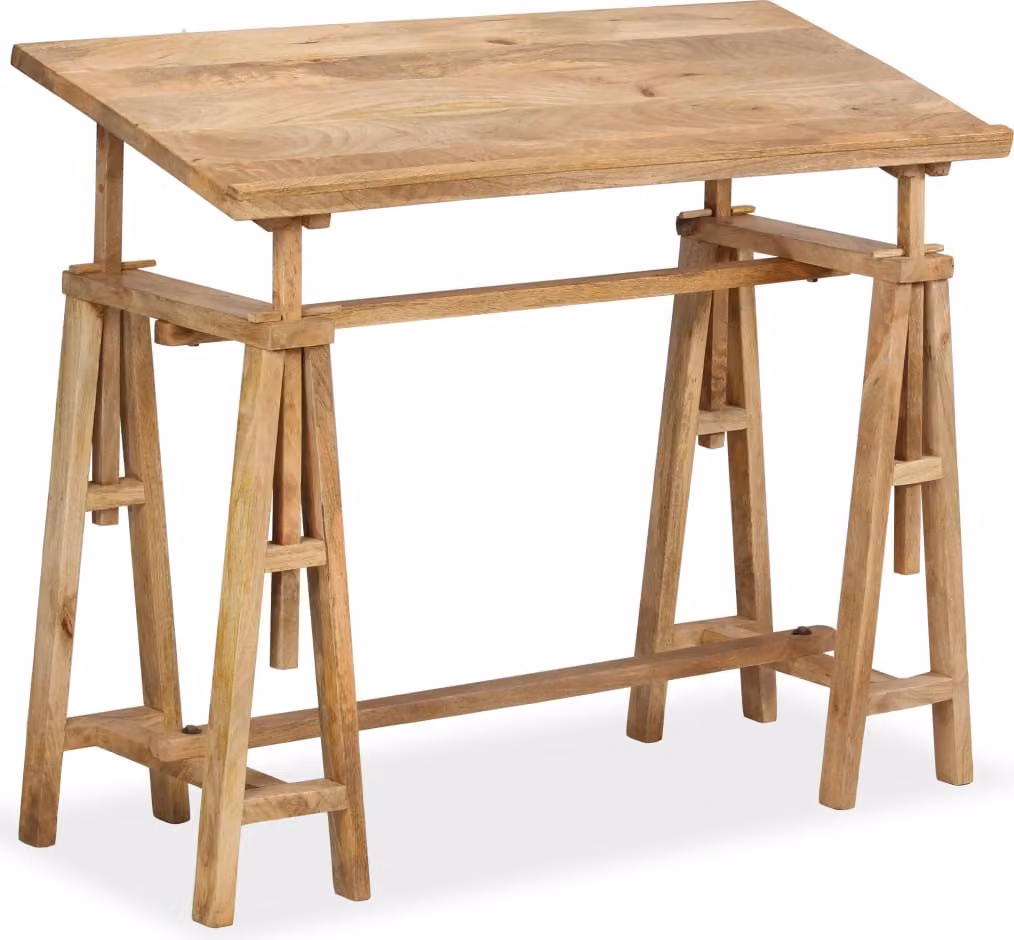 Tavolo da disegno in legno di mango massiccio 116 x 50 x 76 cm