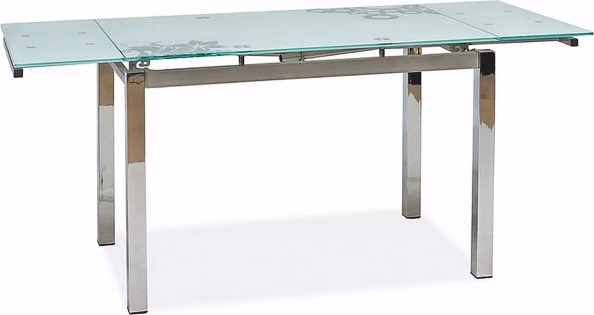 Casa Padrino tavolo da pranzo in metallo con piano in vetro argento 110-170 cm - Tavolo da cucina allungabile