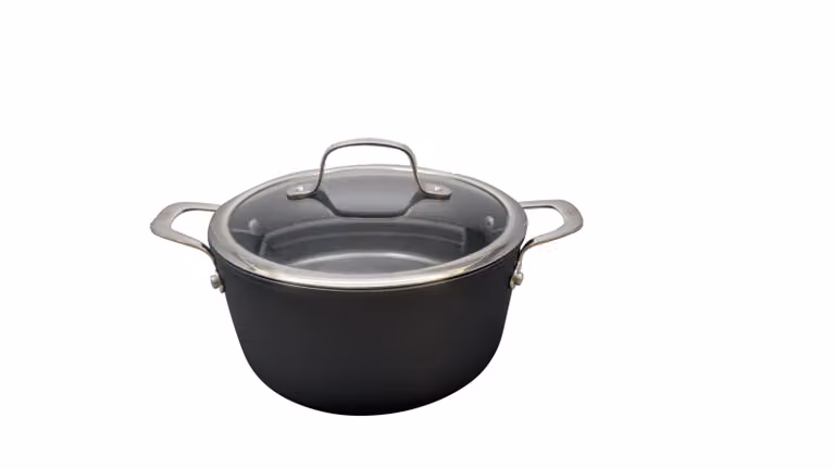 Casseruola alta in alluminio antiaderente PFAS Free per induzione con maniglie e coperchio linea Alba, diam. 24cm