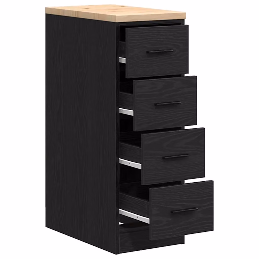 Mobile contenitore da garage HELLOSHOP26 con piano di lavoro in legno nero, montabile a parete, L: 30 cm, P: 51 cm, H: 85 cm – 2