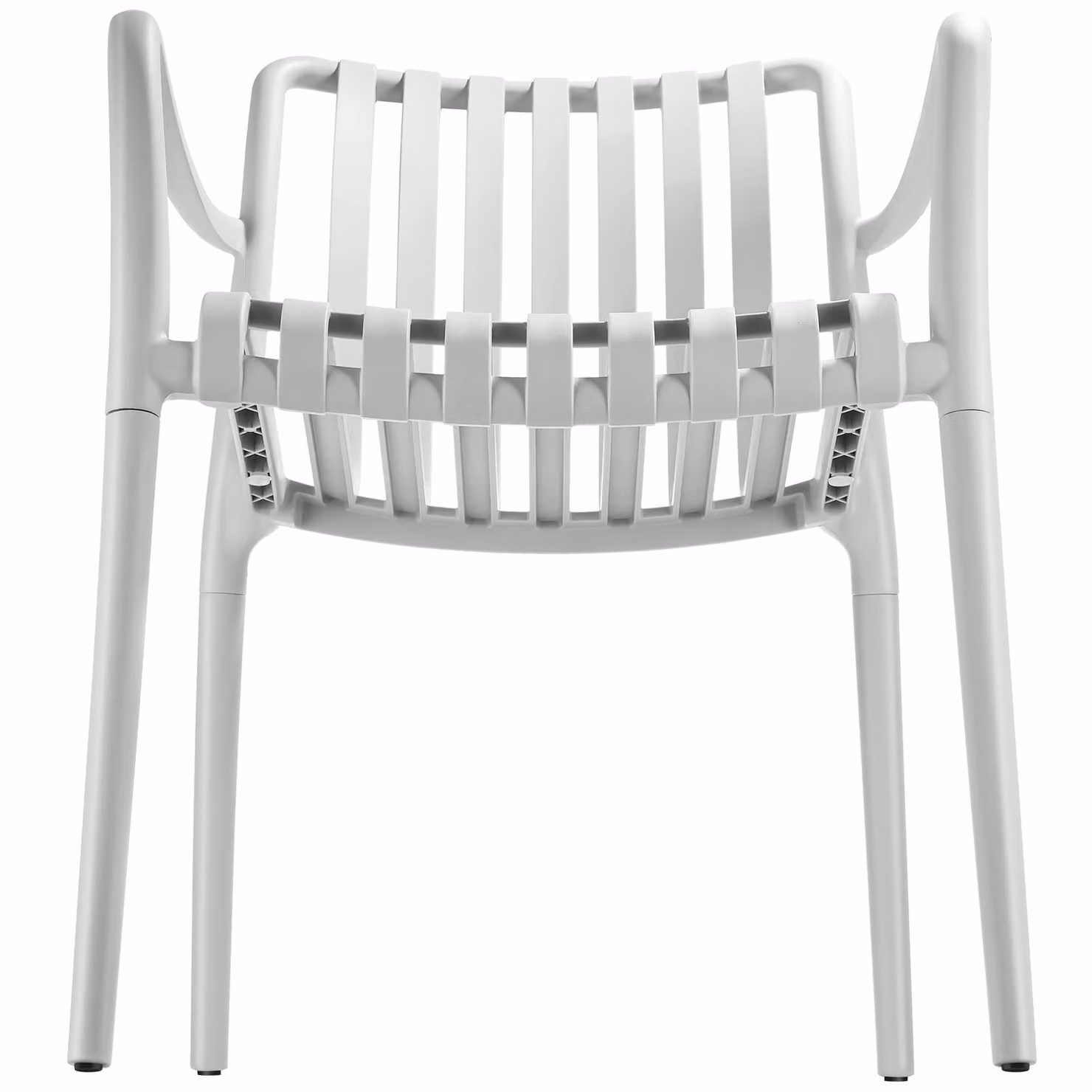 Set di 4 sedie da giardino moderne TecTake GmbH, impilabili con braccioli, resistenti alle intemperie, colore beige/bianco – 1