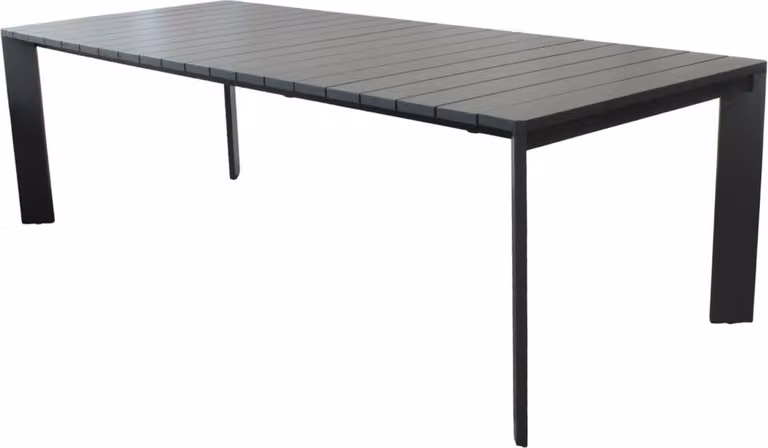 Milani Home - tavolo da giardino allungabile, alluminio, 10 posti, antracite, piano 200/250 x 100 cm