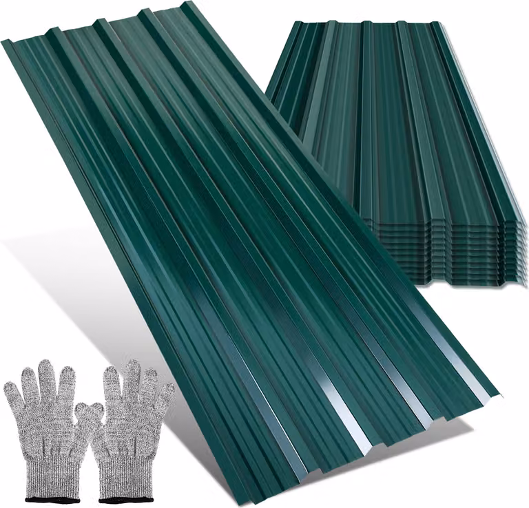 Pannelli per tetti in lamiera grecata 12/24/36 pezzi 129x46cm, lamiera profilata in acciaio zincato lamiera ondulata - verde 14㎡ 24x