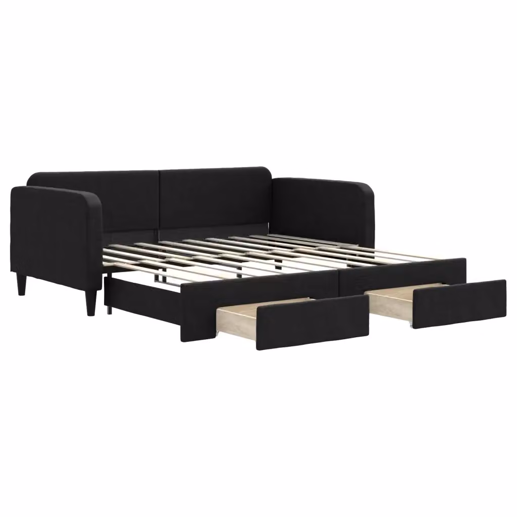 Divano Letto Moderno vidaXL Nero con Struttura Imbottita per Soggiorno e Camera da Letto – 2
