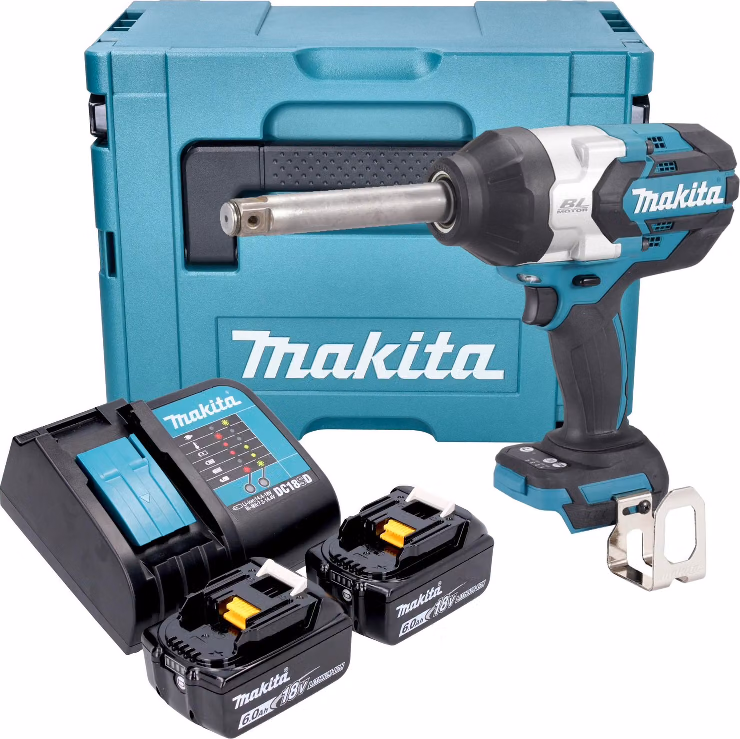 Avvitatore a impatto a batteria Makita DTW 1005 SGJ 18 V 1360 Nm 3/4" Brushless + 2x batteria 6,0 Ah + caricabatteria + Makpac