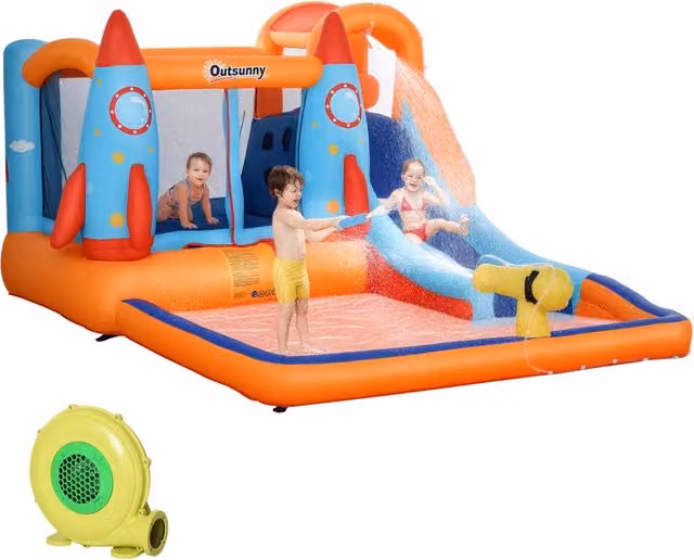 Castello Gonfiabile per Bambini con Ventilatore ¨C Xylo ¨C 350x250x185 cm Multicolore