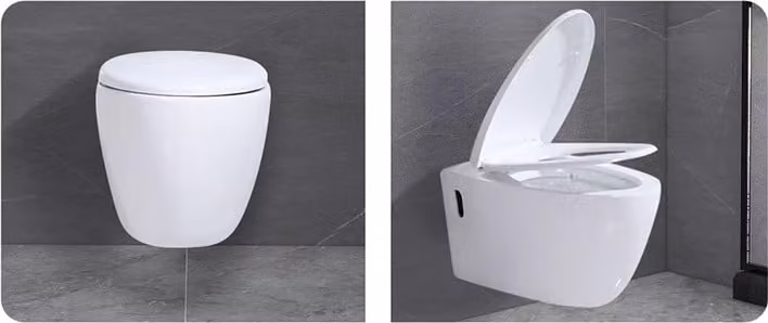 Sedile WC sospeso senza bordo estraibile con softclose (W0104)