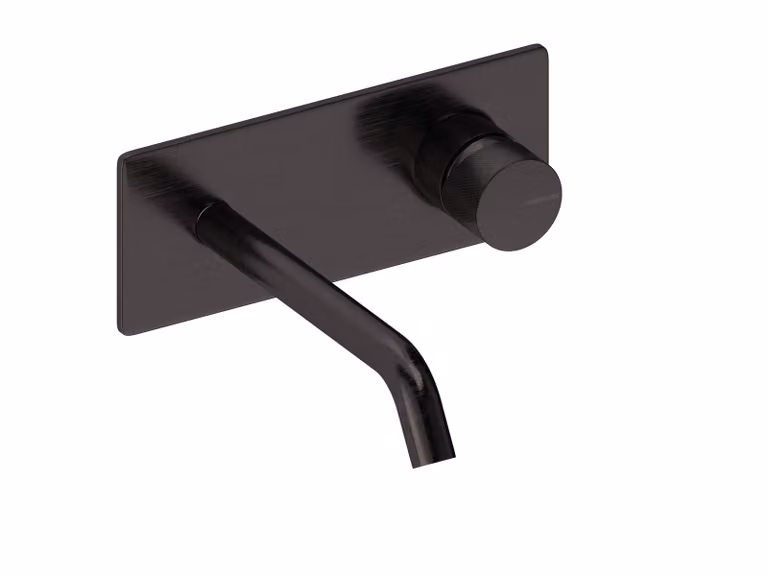 SANYCCES LOOP K ColdOpen Rubinetto lavabo da incasso a parete con sporgenza di 18 cm, nero metallizzato