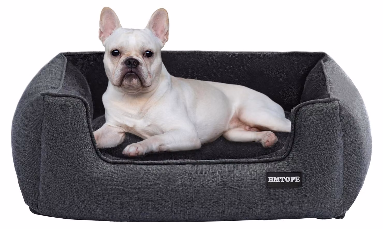 Elzusha - Cuccia confortevole per cani, divano per cani con coprimento removibile e lavabile, grigio scuro