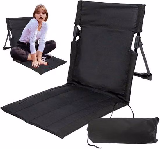 Sedia da esterno con supporto per cuscini - Sedia pieghevole a tre lati - Ideale per il relax all'aperto - Struttura triangolare stabile - Dimensioni: 68 x 40 x 39 cm