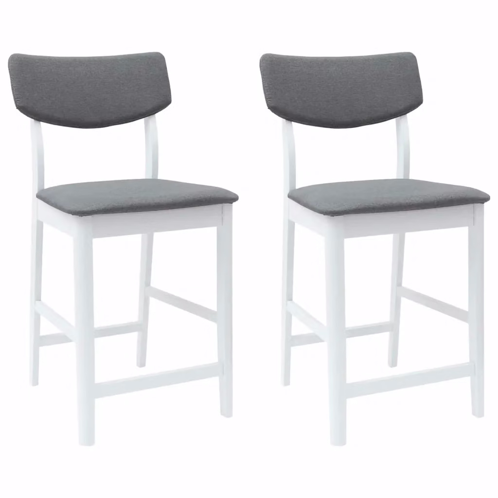 Set di 2 sedie da pranzo vidaXL in legno di gomma bianco moderno L/P/H: 48 x 49 x 95 cm – 2