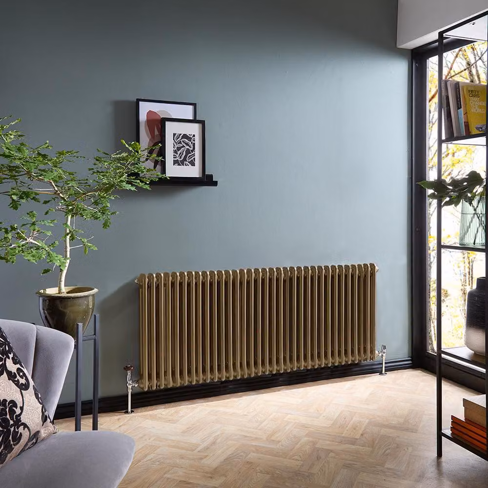 Radiatore Tradizionale a Doppia Colonna Orizzontale HudsonReed Oro L: 150,5 cm, H: 60 cm