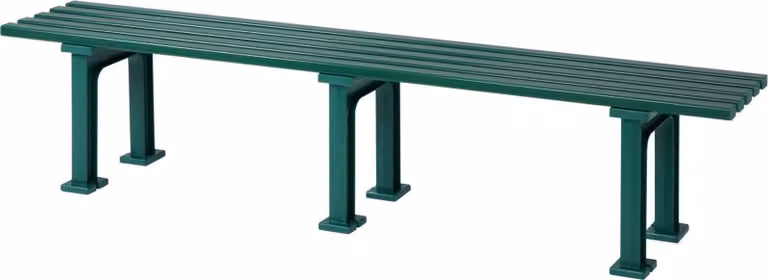 Panchina da giardino Kuba | 4 posti | Verde | HxLxP 42x200x37cm | Plastica resistente agli agenti atmosferici e ai raggi UV | Panchina da parco Panchina da esterno Balcone da giardino Terrazza