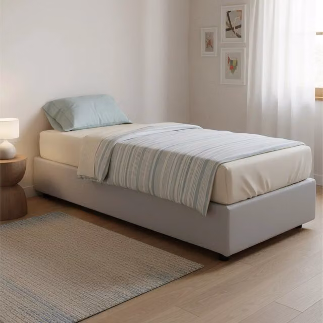 Letto Singolo Contenitore Alarita di Talamo Italia, Bianco, L/P: 80 x 190 cm
