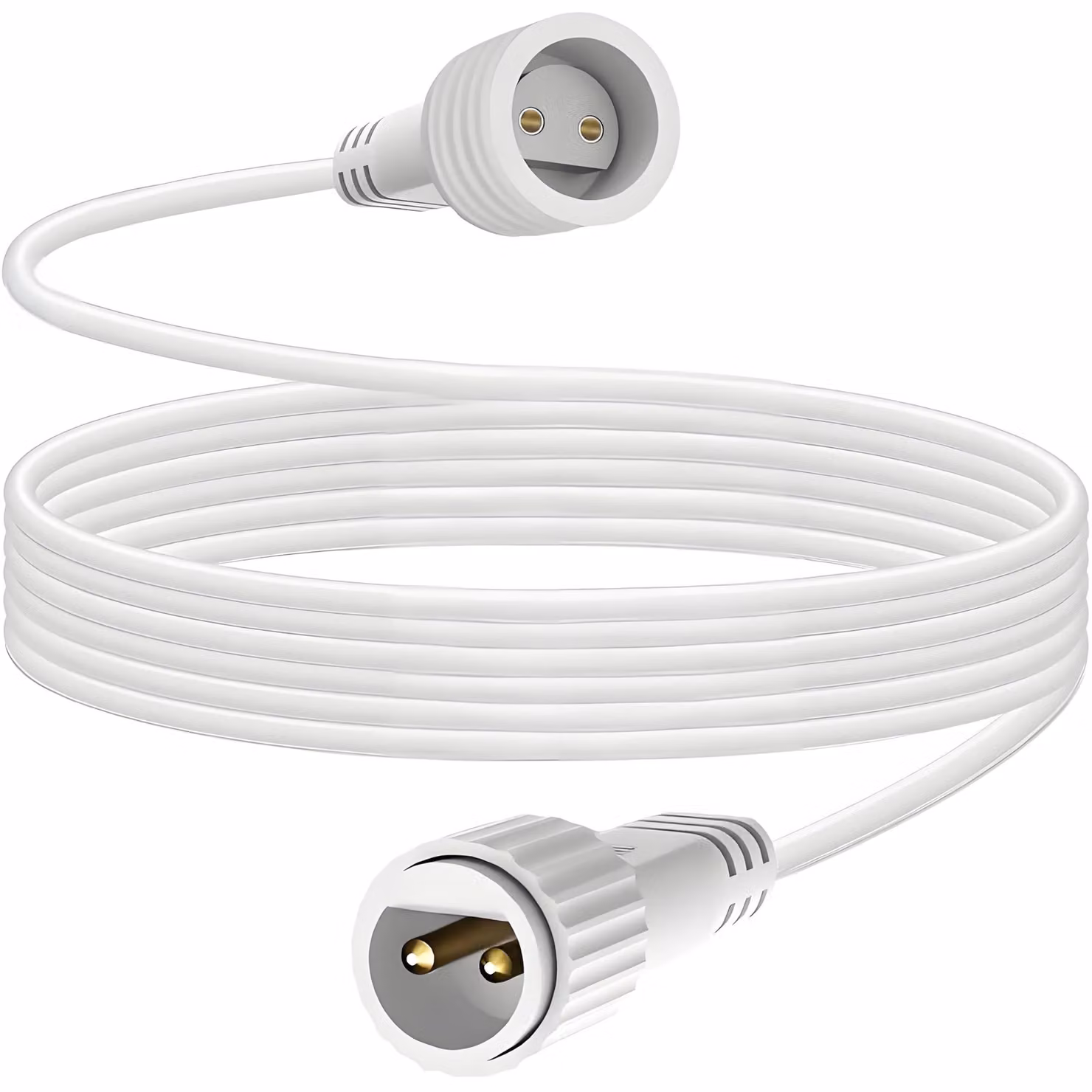Cavo di prolunga a 2 pin, lunghezza 3 metri, impermeabile, per illuminazione esterna, colore bianco