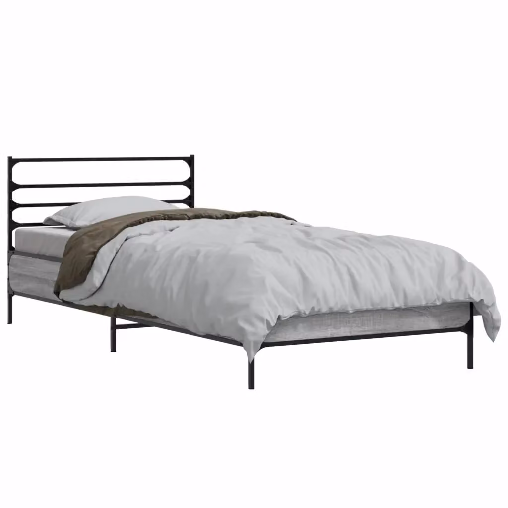 Giroletto Sonoma grigio con struttura in legno e tessuto L: 80 cm, P: 200 cm, H: 83 cm – 2