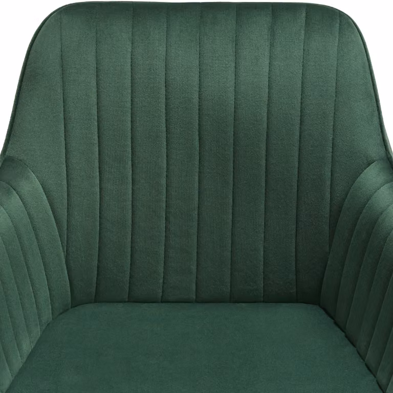 Sedia Marilyn TecTake in velluto trapuntato verde scuro e oro per soggiorno e cucina