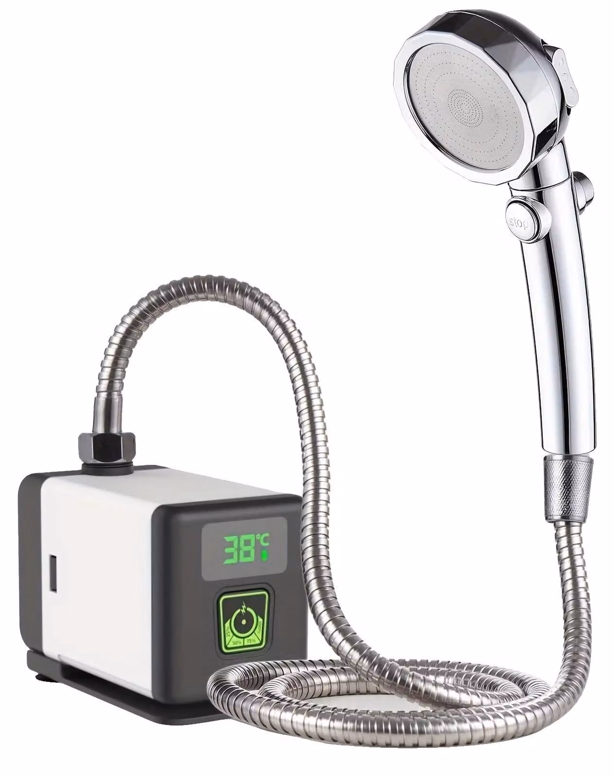Soffione doccia elettrico, design portatile, pompa integrata, soffione doccia elettrico