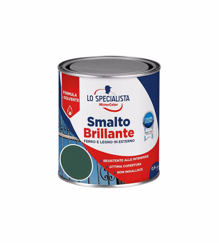 Lo Specialista Smalto Brillante a Solvente per Legno Verde, 0,5 l