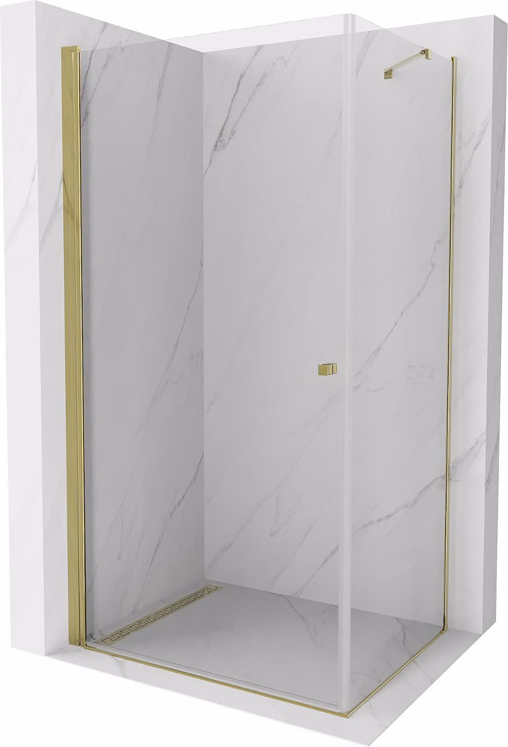 Mexen Pretoria cabina doccia battente 70 x 90 cm, trasparente, oro - 852-070-090-50-00