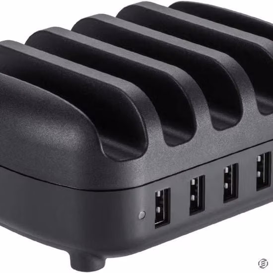Stazione di ricarica NTONPOWER per smartphone e tablet con porte USB-A e USB-C, colore nero