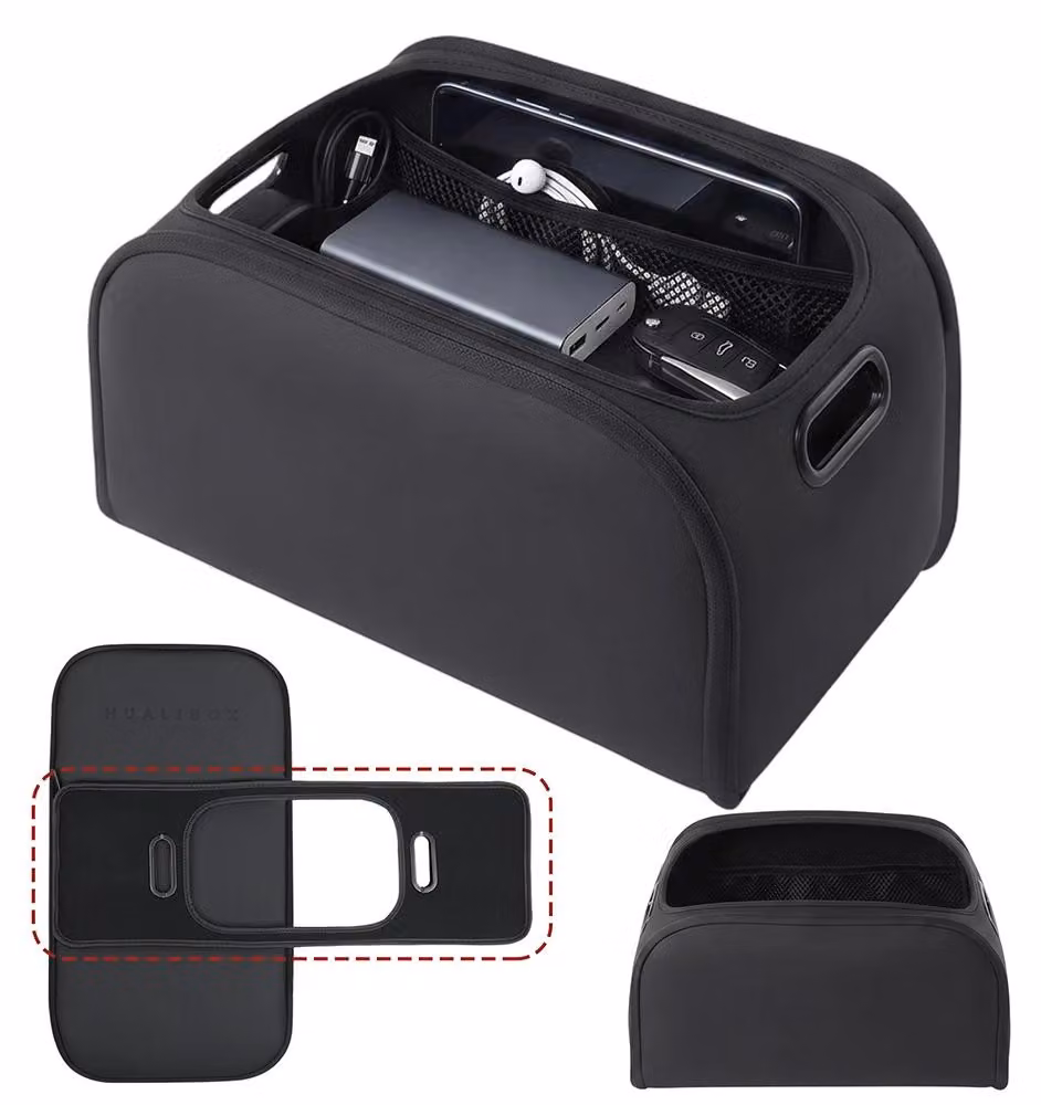 Contenitore per auto pieghevole - Scatola pieghevole - Ampia apertura - Impilabile - Materiale: ABS - Dimensioni: 38 x 26 x 21 cm - Ideale per il garage