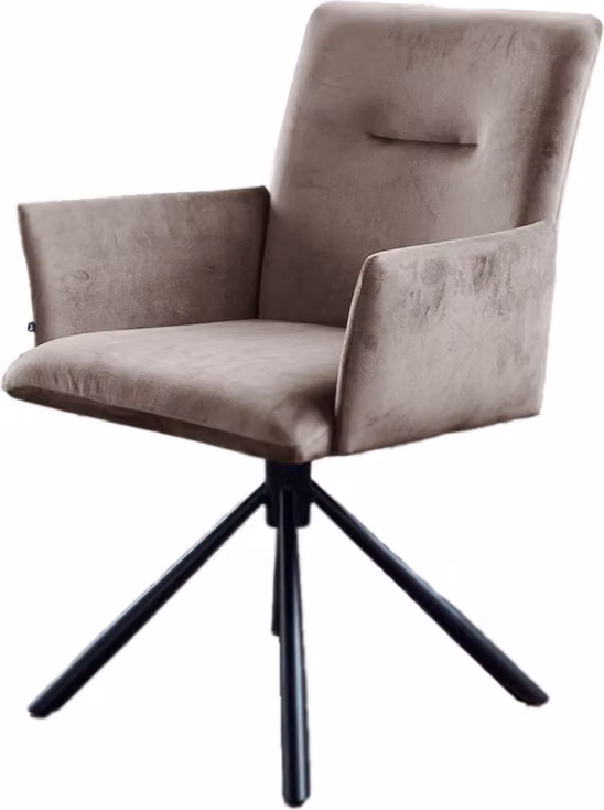 KAWOLA sedia da pranzo KYRA sedia girevole Velvet taupe