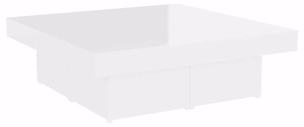 Tavolino da salotto bianco lucido, dimensioni 90x90x28 cm