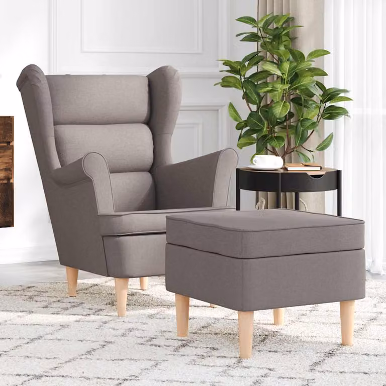 vidaXL Poltrona Relax con Poggiapiedi Integrato in Tessuto Grigio