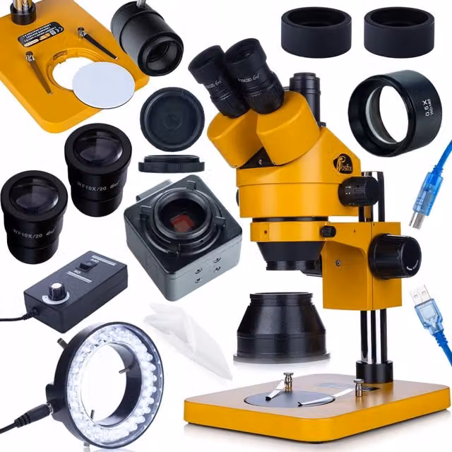 Microscopio Trinoculare Rosfix Mercury S MSMS-T-PS1-O con Zoom 7-45x, Simul-Focale e Oculari WF10X/20