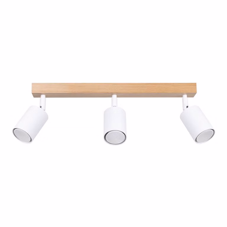 Lampada a soffitto VERDO 3L bianco 3xGU10 10W acciaio/legno 17.5x45x61cm Sollux Lighting