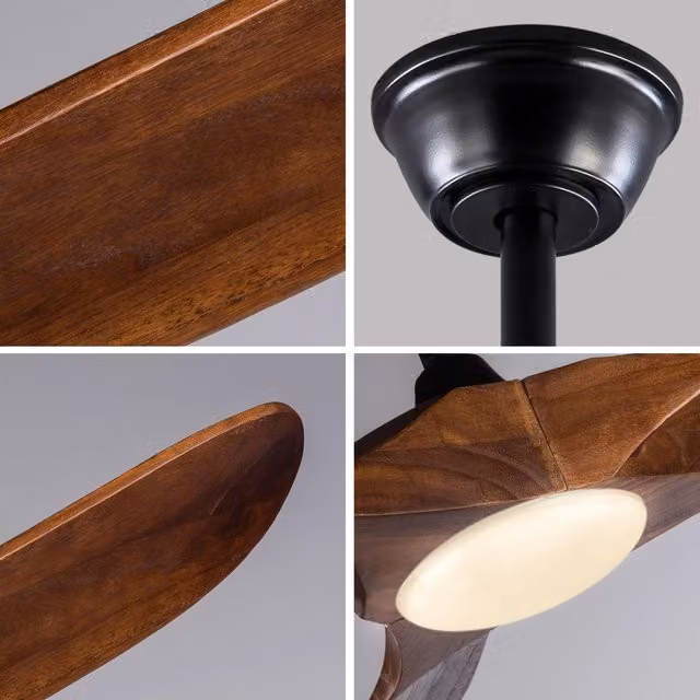Ventilatore da soffitto 70 pollici con illuminazione ¨C Minimal ¨C 3 pale in legno massello, telecomando, 3CCT, dimmerabile, motore DC silenzioso, 6 velocit¨¤, memoria e timer