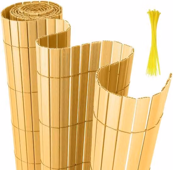 Recinzione da giardino in PVC 0,8 x 3 m, modello a W – Resistente al vento e alle intemperie, resistente ai raggi UV – Per giardino e terrazza