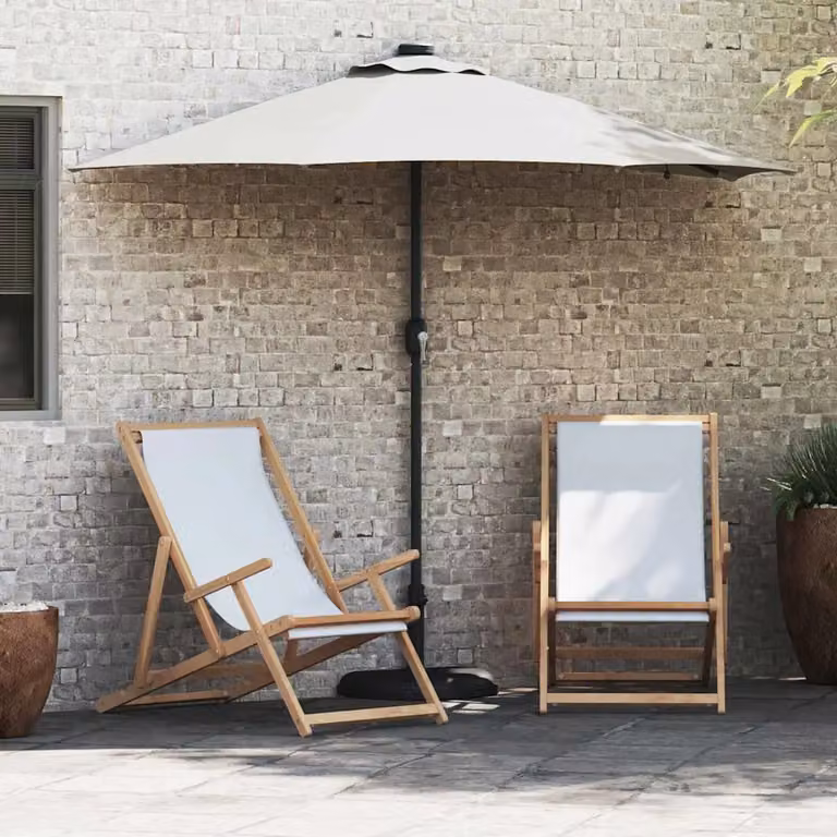 Ombrello da giardino vidaXL colore sabbia con struttura in acciaio e copertura in poliestere L: 294 cm, P: 150 cm, H: 223 cm