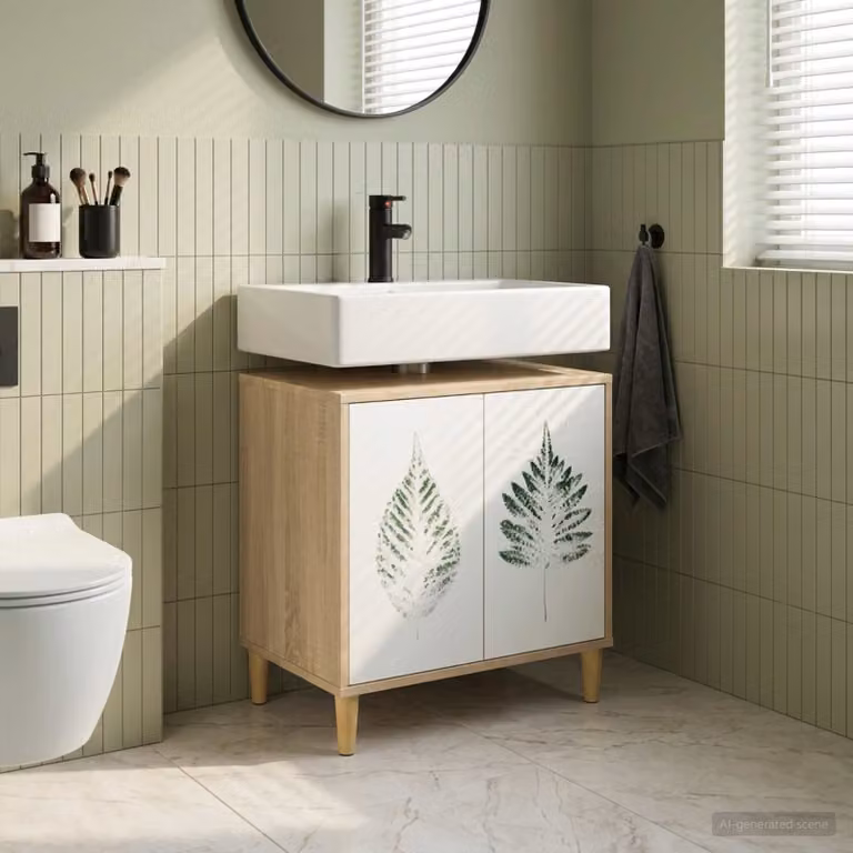 Mobile da bagno vidaXL HANAU moderno in legno color marrone L: 60 cm, P: 40 cm, H: 60 cm