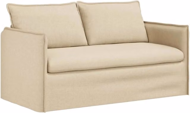 Divano moderno DESIGN IN in tessuto beige con coperture rimovibili L: 156 cm, P: 82 cm, H: 85 cm